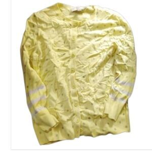 Loft yellow polka dots cardigan